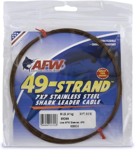 American Fishing Wire 49 Strand, 7x7 Stainless Steel Leader Cable - Strong Heavy Duty Fishing Wire for Shark and Up to 900lb test in Saudi Arabia