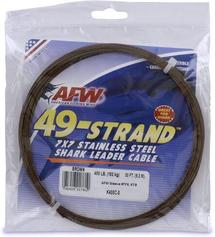 American Fishing Wire 49 Strand, 7x7 Stainless Steel Leader Cable - Strong Heavy Duty Fishing Wire for Shark and Up to 900lb test in Saudi Arabia