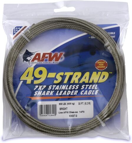 American Fishing Wire 49 Strand, 7x7 Stainless Steel Leader Cable - Strong Heavy Duty Fishing Wire for Shark and Up to 900lb test in Saudi Arabia