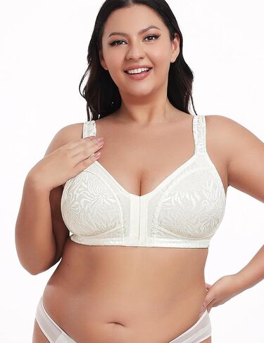 Wingslove Women's Front Closure Minimizer Bra Full Coverage Wirefree Comfort Bras Non Padded Plus Size in Saudi Arabia