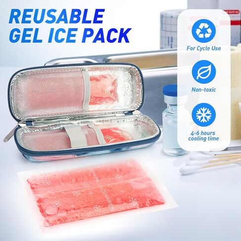 YOUSHARES TSA Approved Ice Packs for Insulin Cooler Travel Case - Travel Ice Packs for Medications, Reusable Small Freezer Packs for Insulin Travel Case (4 Pcs, Yellow) in Saudi Arabia