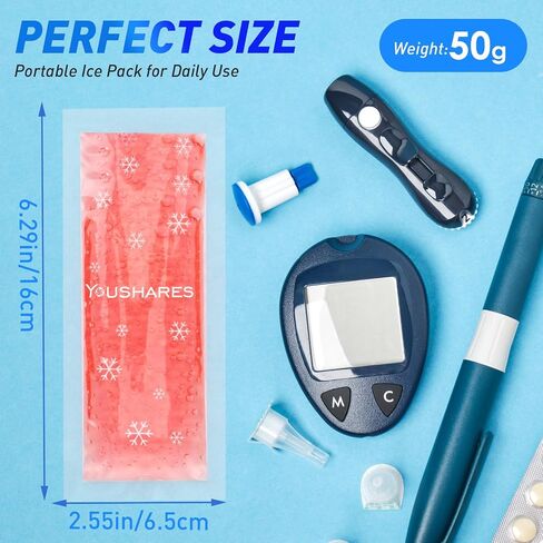 YOUSHARES TSA Approved Ice Packs for Insulin Cooler Travel Case - Travel Ice Packs for Medications, Reusable Small Freezer Packs for Insulin Travel Case (4 Pcs, Yellow) in Saudi Arabia