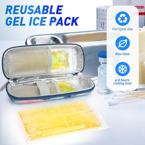 YOUSHARES TSA Approved Ice Packs for Insulin Cooler Travel Case - Travel Ice Packs for Medications, Reusable Small Freezer Packs for Insulin Travel Case (4 Pcs, Yellow) in Saudi Arabia