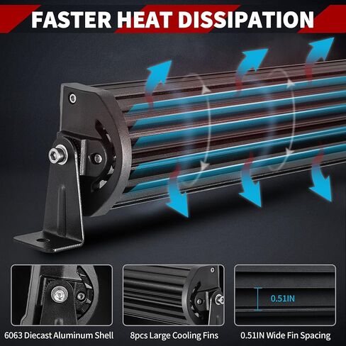 YITAMOTOR LED Light Bar 288W منحني 50 بوصة شريط إضاءة كومبو و2 قطعة 18W بقعة ضوء القرون وتسخير الأسلاك متوافق مع جيب، بيك اب، شاحنة، ATV، قارب، سيارات الدفع الرباعي، IP68 ضوء LED مقاوم للماء in Saudi Arabia