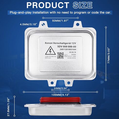 استبدال وحدة التحكم في الصابورة الأمامية زينون Hid 5DV 009 000-00 مناسب لـ 2007-2014 كاديلاك إسكاليد و2006-2009 BMW E60 و2008-2014 كرايسلر تاون كانتري وجاكوار فولكس فاجن لينكولن صعب هيونداي in Kuwait