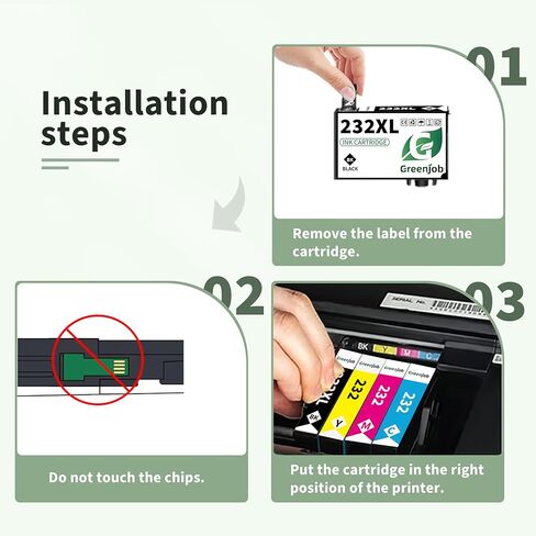 استبدال خراطيش الحبر المعاد تصنيعها 232XL لحزمة التحرير والسرد لخراطيش الحبر Epson 232XL 232 XL T232 T232XL للاستخدام مع Expression Home XP-4200 XP-4205 Workforce WF-2930 WF-2950 (4 عبوات) in Kuwait