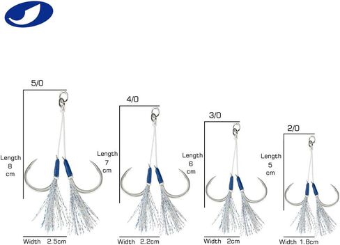 OCEAN CAT Assist Hooks Butterfly Glow Jigging Jigs Slow Fast Fall Hooks Size 2/0,3/0,4/0,5/0,6/0 in Kuwait