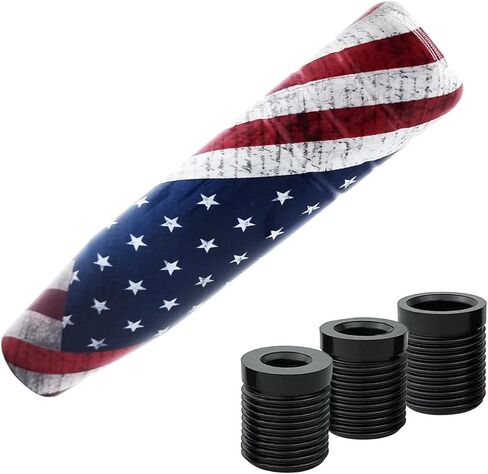 1 قطعة رأس نقل تروس السيارة من سبائك الألومنيوم العالمي، 5.11 بوصة رأس نقل تروس السيارة مطبوع عليه علم أمريكي لنقل المياه، مناسب لمعظم موديلات السيارات (متعدد الألوان) in Kuwait