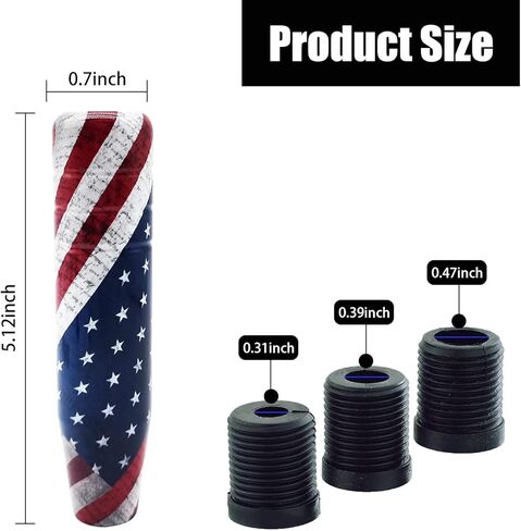 1 قطعة رأس نقل تروس السيارة من سبائك الألومنيوم العالمي، 5.11 بوصة رأس نقل تروس السيارة مطبوع عليه علم أمريكي لنقل المياه، مناسب لمعظم موديلات السيارات (متعدد الألوان) in Kuwait