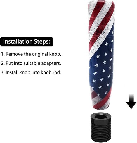 1 قطعة رأس نقل تروس السيارة من سبائك الألومنيوم العالمي، 5.11 بوصة رأس نقل تروس السيارة مطبوع عليه علم أمريكي لنقل المياه، مناسب لمعظم موديلات السيارات (متعدد الألوان) in Kuwait