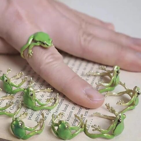 Latest-Tree Frog Ring, Adjustable Tree Frog Ring, Creative Frog Ring, Open Frogs Shaped Delicate Frog Ring for Women in Saudi Arabia