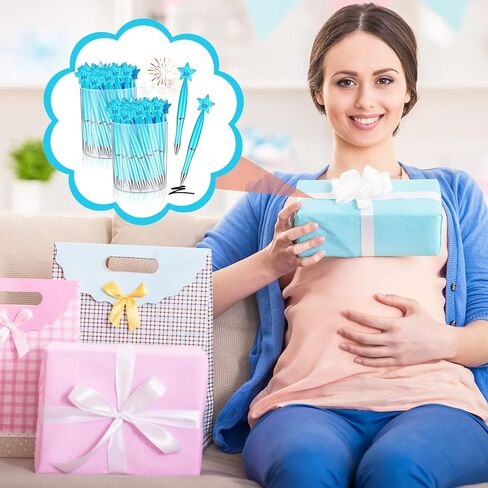 Outus 48 Pcs Baby Shower Pens Bulk Baby Shower Favors Baby Shower Supplies for Baby Shower Birth Announcement Guests Favors Decorations(Blue, For Boy) in Saudi Arabia