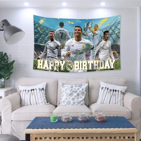 3x5ft كرة القدم حفلة عيد ميلاد خلفية رونالدو نسيج لكرة القدم صورة خلفية حفلة عيد ميلاد لوازم كرة القدم صور بوث الدعائم الأولاد الأطفال in Kuwait