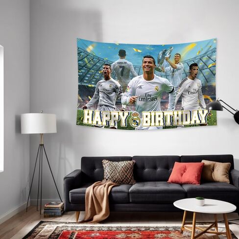3x5ft كرة القدم حفلة عيد ميلاد خلفية رونالدو نسيج لكرة القدم صورة خلفية حفلة عيد ميلاد لوازم كرة القدم صور بوث الدعائم الأولاد الأطفال in Kuwait
