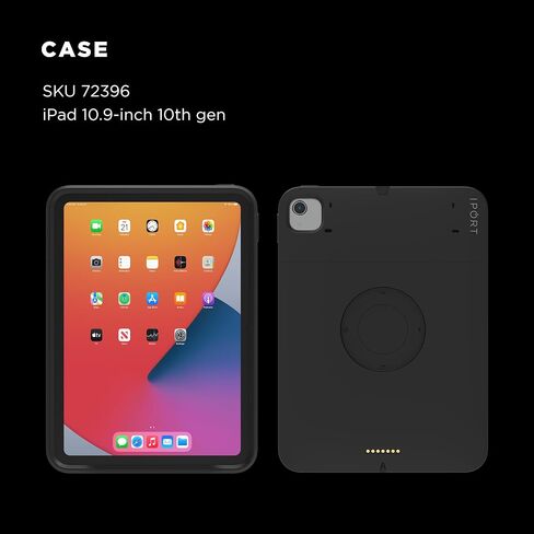 حافظة iPort Connect وحامل جداري ثابت - متوافق مع iPad الجيل العاشر 10.9 بوصة (أسود) in Kuwait