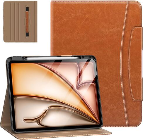MoKo Case for iPad Air 13 Inch M2 2024 & iPad Pro 12.9 2022/2021/2020/2018 with Pencil Holder, Premium Leather Folio Stand Cover for iPad Air 13"/iPad Pro 12.9" 6th/5th/4th/3rd Gen, Black in Saudi Arabia