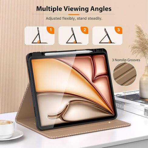 MoKo Case for iPad Air 13 Inch M2 2024 & iPad Pro 12.9 2022/2021/2020/2018 with Pencil Holder, Premium Leather Folio Stand Cover for iPad Air 13"/iPad Pro 12.9" 6th/5th/4th/3rd Gen, Black in Saudi Arabia