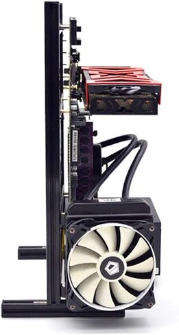 DIY Computer Chassis Bracket Open Motherboard Case Rack M-ATXVertical Horizontal PC Game Chassis Rack Water-Cooled PC Test Bench Creative Overclocking Aluminum Frame Good Heat Dissipation All Black in Saudi Arabia