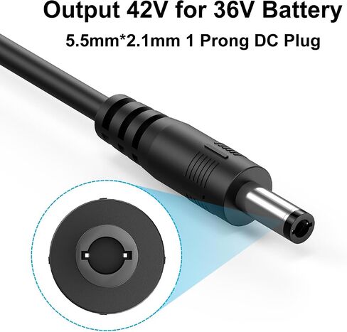 شاحن سكوتر كهربائي 42 فولت 2 أمبير، شهادة UL، DC-1 Prong متوافق مع GOTRAX GXL V2، G2، G3، G4، Apex، Glider، XR Elite، XR Ultra 36V بطارية ليثيوم أيون in Kuwait