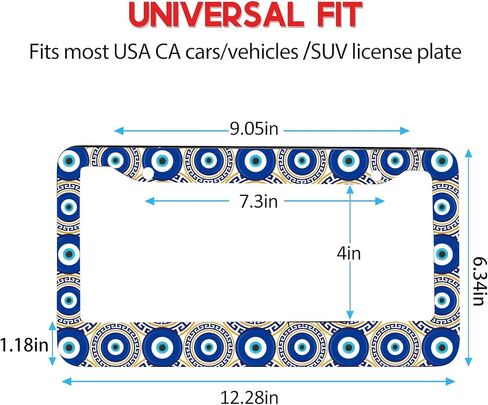 Evil Eyes License Plate Frames Car Universal - Cute License Plate Cover Evil Eyes Car Accessories for Women Car Decor,Car Beautiful License Plate holder with Screw Caps Cover,2pcs (for Evil Eyes) in Saudi Arabia