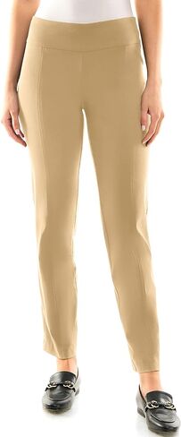 Zac & Rachel Women's Petite Millennium Fabric Pull-On Slim Leg Pant, Chino, 8P in Saudi Arabia