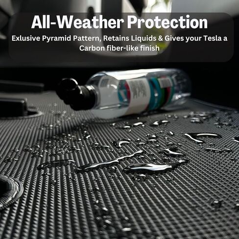 Tesla Model 3 Floor Mats All Weather Custom fit for 2017-2023 Model 3 Accessories All Season Protection PVC Material 3D Pyramid Patterns Minimal Design Logo Free odorless in Saudi Arabia