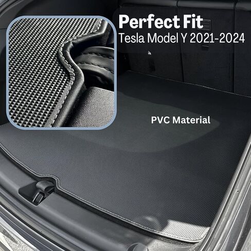 Tesla Model 3 Floor Mats All Weather Custom fit for 2017-2023 Model 3 Accessories All Season Protection PVC Material 3D Pyramid Patterns Minimal Design Logo Free odorless in Saudi Arabia