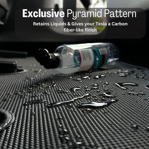 Tesla Model 3 Floor Mats All Weather Custom fit for 2017-2023 Model 3 Accessories All Season Protection PVC Material 3D Pyramid Patterns Minimal Design Logo Free odorless in Saudi Arabia