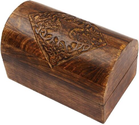 Store Indya Wooden Jewelry Box Novelty Item, Unique Artisan Traditional Hand Carved Jewelry Box, Memory Box, Wooden Storage Box Stash box for Keepsakes from India (Brown) in Saudi Arabia