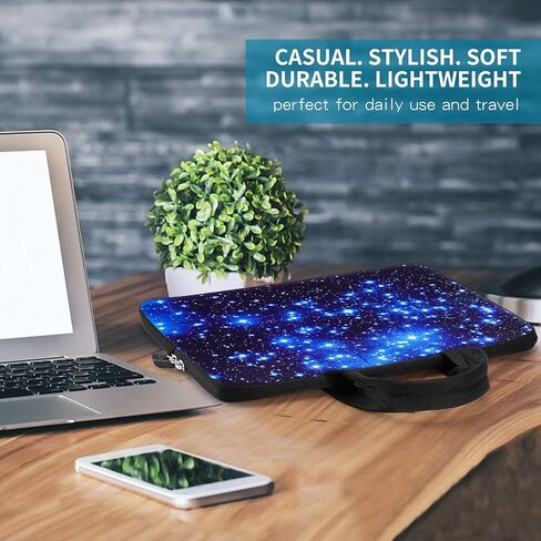 ICOLOR Blue Starry 9.7 10 بوصة حقيبة حمل كمبيوتر محمول من النيوبرين حقيبة سفر محمولة حقيبة Ultrabook مع مقبض (IHB10-03) in Kuwait