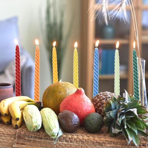 Whaline 12Pcs 10 Inch Colored Spiral Taper Candles 12 Colors Dripless Twisted Wax Candles Long Unscented Candle Sticks for Holiday Celebration Display Home Decoration in Saudi Arabia