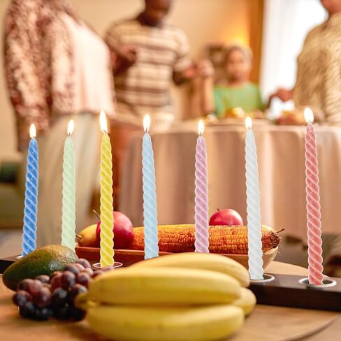 Whaline 12Pcs 10 Inch Colored Spiral Taper Candles 12 Colors Dripless Twisted Wax Candles Long Unscented Candle Sticks for Holiday Celebration Display Home Decoration in Saudi Arabia