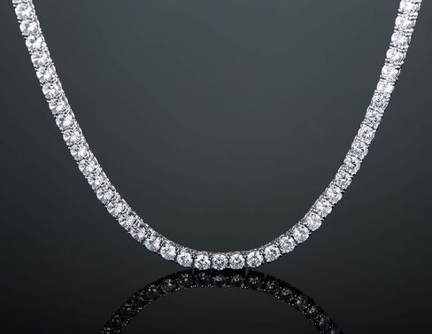 قلادة فولوكا 18 قيراط مطلية بالذهب الأبيض 4 مم تشيكوسلوفاكيا للتنس سلسلة الهيب هوب للرجال والنساء 18 بوصة خالية من النيكل in Kuwait