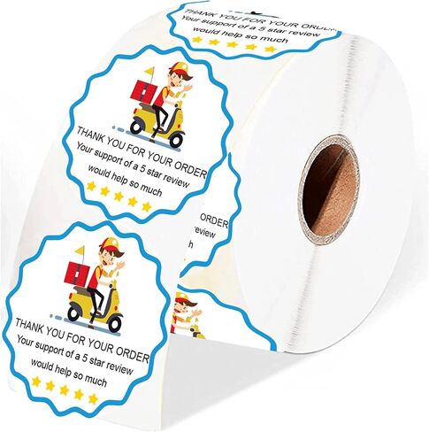 500 Pcs 2 Inch 5 Star Review Delivery Labels Thank You for Your Order Stickers - Food Delivery Tamper Evident Sealed for Freshness Labels Stickers for Food Package in Kuwait