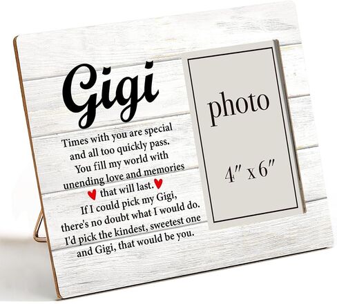 Gigi Gifts, Gifts for Grandma Gigi, Gigi Gift From Grandson Granddaughter, Meaningful Gigi Wood Picture Frame for Tabletop or Wall Display for Birthday Christmas Mother's Day (for 4x6 Photo) in Saudi Arabia