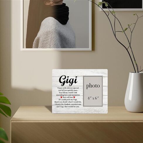 Gigi Gifts, Gifts for Grandma Gigi, Gigi Gift From Grandson Granddaughter, Meaningful Gigi Wood Picture Frame for Tabletop or Wall Display for Birthday Christmas Mother's Day (for 4x6 Photo) in Saudi Arabia
