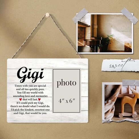 Gigi Gifts, Gifts for Grandma Gigi, Gigi Gift From Grandson Granddaughter, Meaningful Gigi Wood Picture Frame for Tabletop or Wall Display for Birthday Christmas Mother's Day (for 4x6 Photo) in Saudi Arabia