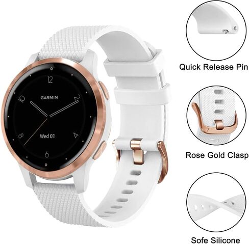 أحزمة ساعة من السيليكون متوافقة مع Garmin Vivoactive 4S / Venu 2S / Venu 3S / Vivomove 3S، 18 ملم أشرطة معصم بديلة رياضية ناعمة لـ Garmin Forerunner 255s/265S in Kuwait