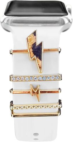 سحر لسوار ساعة Apple 41 مم 45 مم 40 مم 44 مم 38 مم 42 مم للنساء، حلقات حلقية مزخرفة معدنية لامعة إكسسوارات مجوهرات لسلسلة iwatch 9 8 7 6 5 4 3 SE، ساعة جالاكسي 6/5/4، حزام سيليكون سوار ساعة ساحر in Kuwait