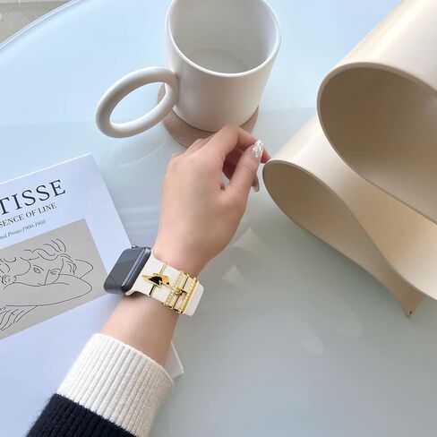 سحر لسوار ساعة Apple 41 مم 45 مم 40 مم 44 مم 38 مم 42 مم للنساء، حلقات حلقية مزخرفة معدنية لامعة إكسسوارات مجوهرات لسلسلة iwatch 9 8 7 6 5 4 3 SE، ساعة جالاكسي 6/5/4، حزام سيليكون سوار ساعة ساحر in Kuwait