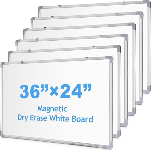 Tinlade 6 Pack Magnetic Dry Erase Whiteboard Message Presentation White Board White Board Dry Erase Aluminum Frame Hanging Whiteboard for School Home Office (18 x 24 Inches) in Saudi Arabia