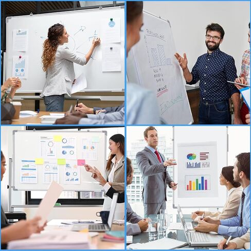Tinlade 6 Pack Magnetic Dry Erase Whiteboard Message Presentation White Board White Board Dry Erase Aluminum Frame Hanging Whiteboard for School Home Office (18 x 24 Inches) in Saudi Arabia
