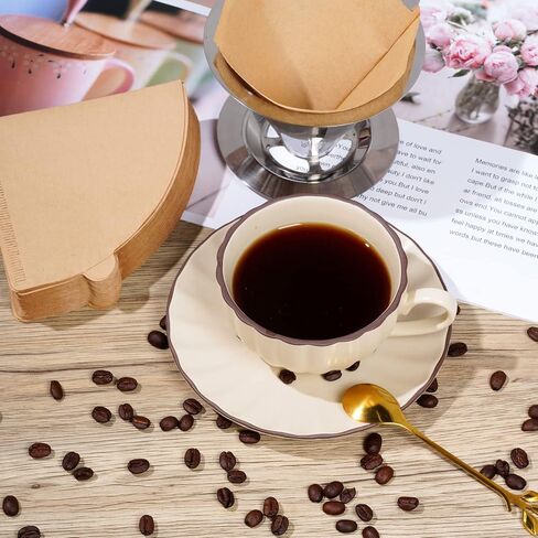 300 Counts Coffee Filters Cone Coffee Filters V60 Coffee Filter No.2 Coffee Filters 2-4 Cups Pour Over Coffee Filter Cone Natural Paper Coffee Filters (Unbleached) in Saudi Arabia