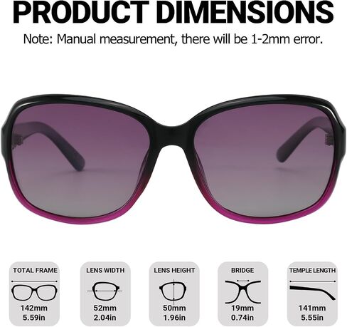 LVIOE Polarized Sunglasses for Women Retro Oversized Shades with UV400 Protection LS8158 in Saudi Arabia