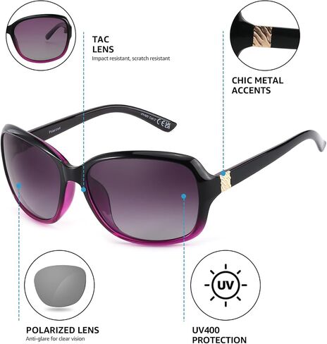 LVIOE Polarized Sunglasses for Women Retro Oversized Shades with UV400 Protection LS8158 in Saudi Arabia
