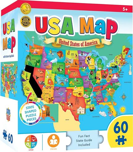 MasterPieces 60 Piece Educational Jigsaw Puzzle for Kids - USA Map State Shaped - 16.5"x12.75" in Saudi Arabia