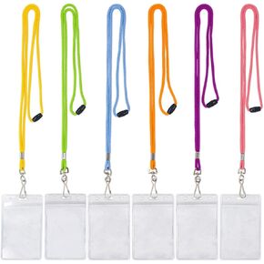24 Bright Lanyards with ID Badge Holders Quick Release Safety Lanyard for Kids Hall Pass Lanyard VBS School Supply