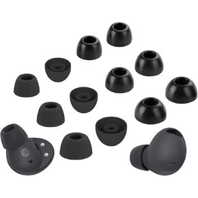 [6 Pairs] Galaxy Buds 2 Pro 【 Memory Foam & Silicone 】 Ear Tips, Soft Replacement Comfortable Earbuds Eartips Gel Compatible with Samsung Galaxy Buds Pro 2 SM-R510 214723 Black