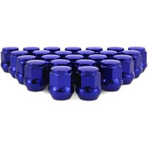 Mishimoto Steel Lug Nuts, M14x1.5, Acorn Seat, 24pc Set, Blue