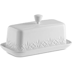 Godinger Butter Dish, Ceramic Butter Dish With Lid, Kitchen Decor - Dublin Collection